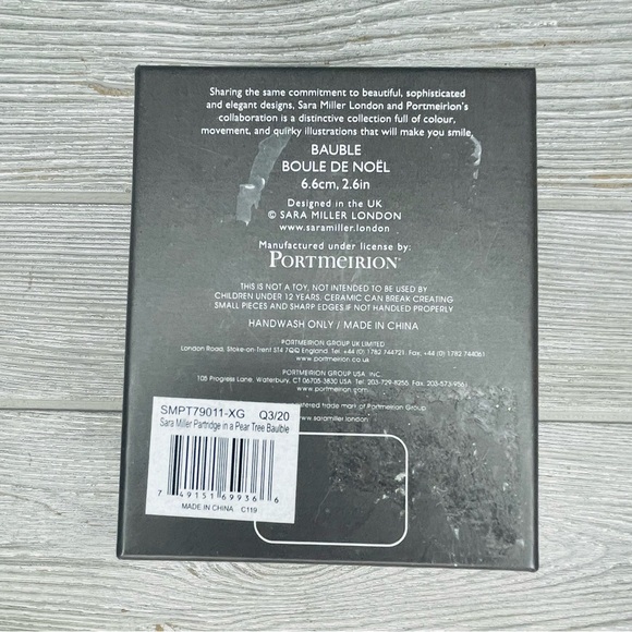 Sara Miller Portmeirion Partridge In A  Pear Tree bird Christmas tree Ornament - Picture 9 of 12